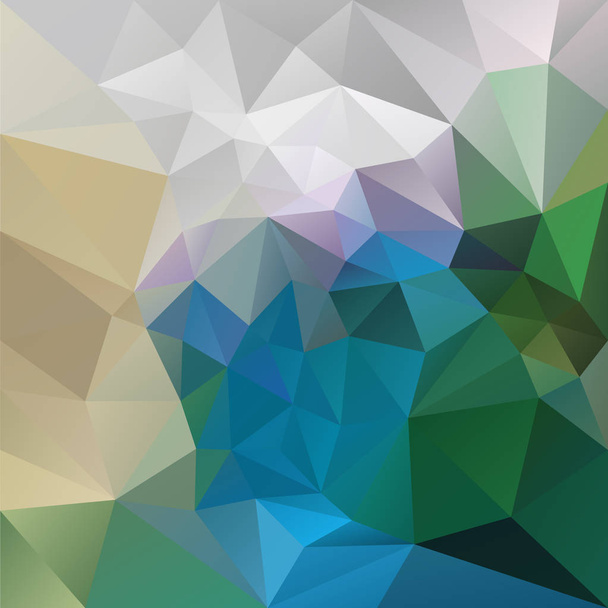 ベクター - ピーコック色の三角形のパターンと抽象の不規則なポリゴン背景グリーン、ブルー、グレー、ベージュ、バイオレット - ベクター画像