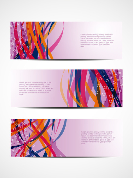 Set of abstract vector web header/banner designs - Vetor, Imagem