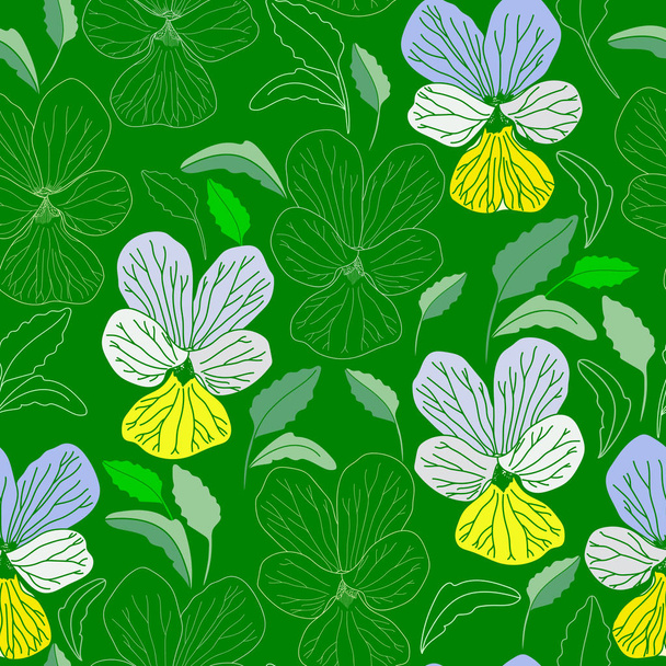 Floral seamless pattern. Vector background with flowers. Hand drawn artwork for textiles, fabrics, souvenirs, packaging and greeting cards. - Vetor, Imagem