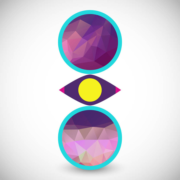 Abstract kleurrijk illustratie met cirkels gemaakt van driehoek pat - Vector, afbeelding