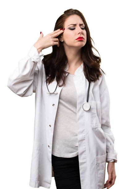 Doctor woman making suicide gesture - Photo, Image