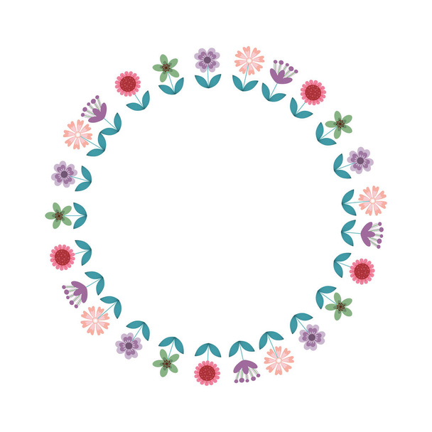 floral wreath decoration card - Vettoriali, immagini