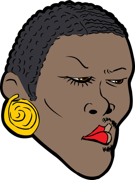 Черный мужчина с макияжем на половине лица
 - Вектор,изображение