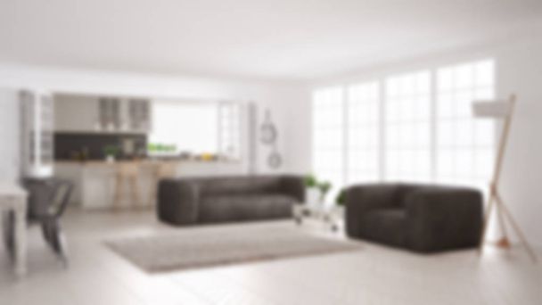 Blur background interior design, scandinavian classic minimalist - Photo, Image
