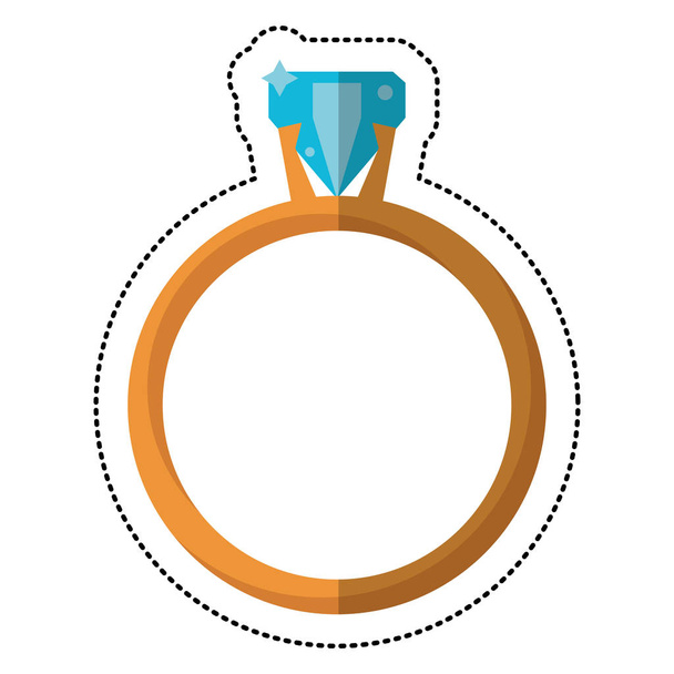 golden ring jewelry icon - Vector, Image