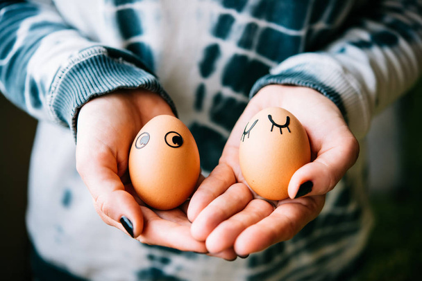 Modern easter eggs - Foto, afbeelding