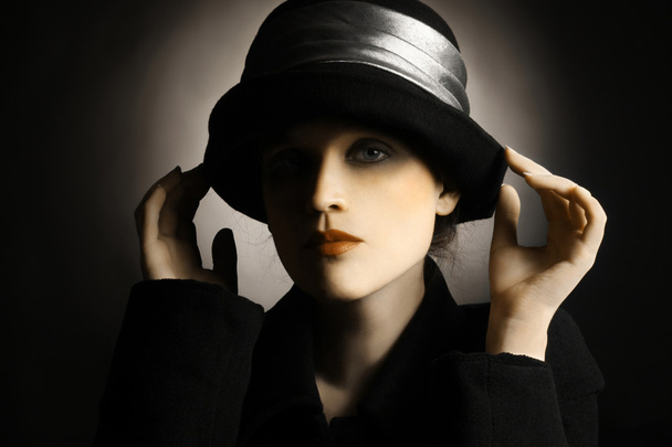 Retro woman vintage hat - Fotoğraf, Görsel