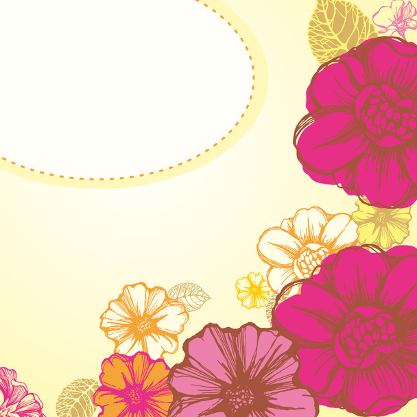カラフルな花カード - ベクター画像