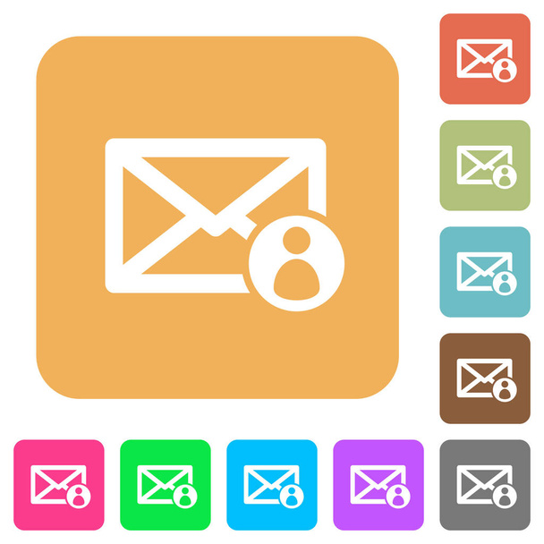 E-mail Feladó lekerekített négyzet alakú lapos ikonok - Vektor, kép