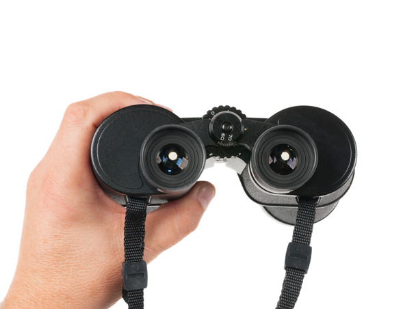 Man holds binoculars - Photo, Image