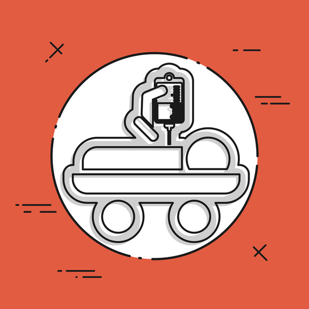 Hospital stretcher icon - Vector, Image