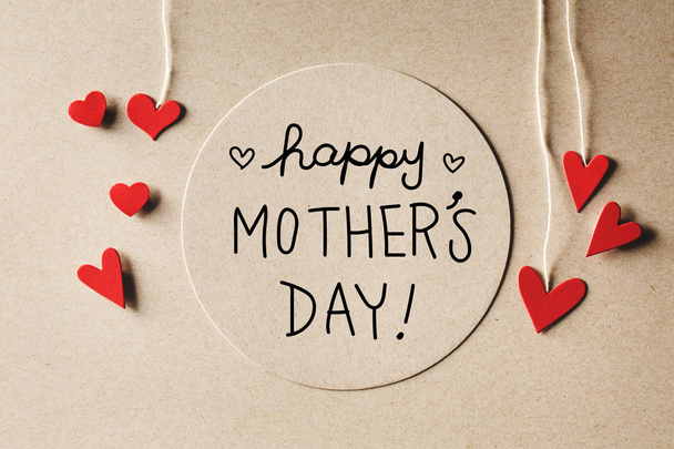Mothers Day message with small hearts - Photo, image