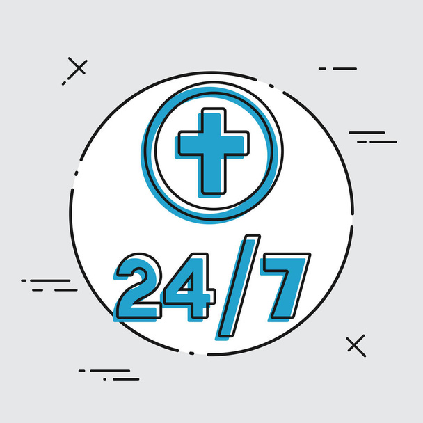 Релігійні служби 24/7 значок
 - Вектор, зображення