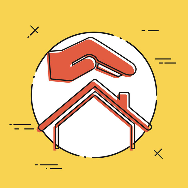 Icono de protección casa
 - Vector, Imagen