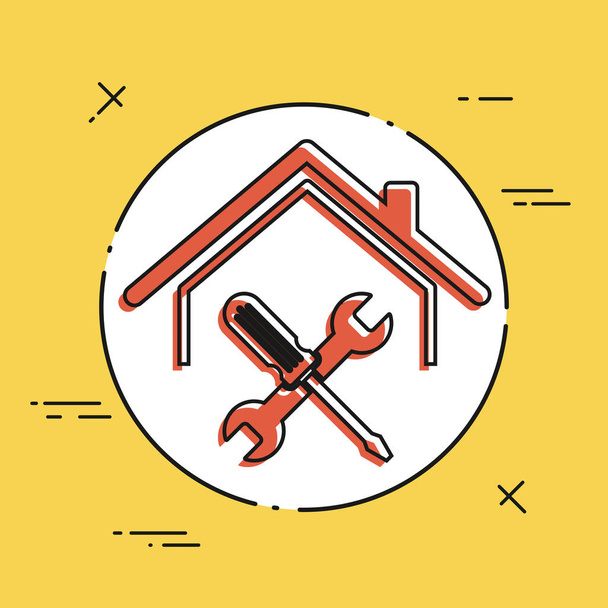 Casa reparación icono de servicios
 - Vector, Imagen