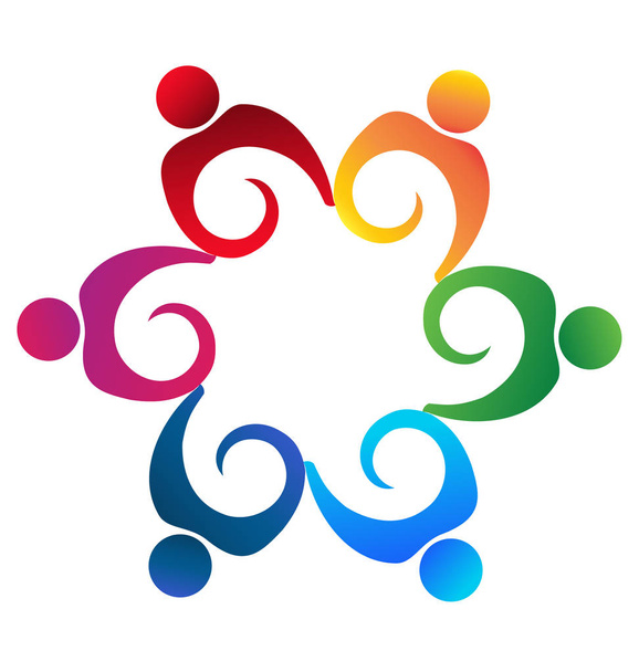  Teamwork logo swirly mensen  - Vector, afbeelding