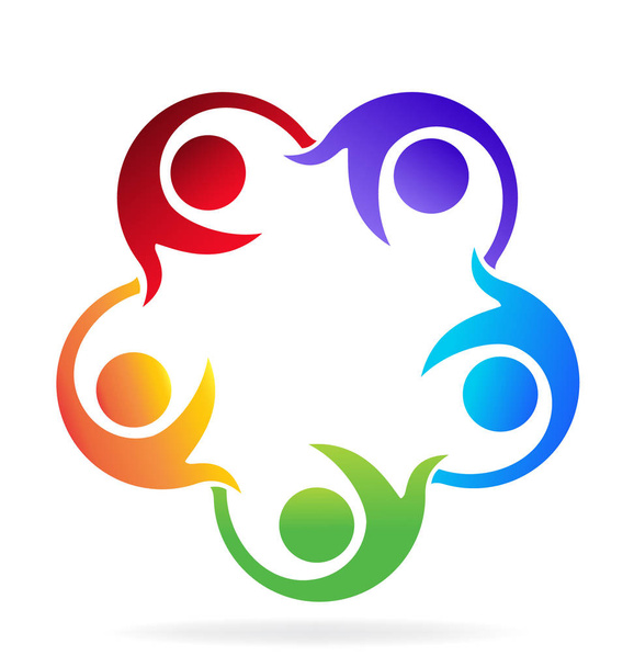 人々 のロゴを助けるチームワーク  - ベクター画像