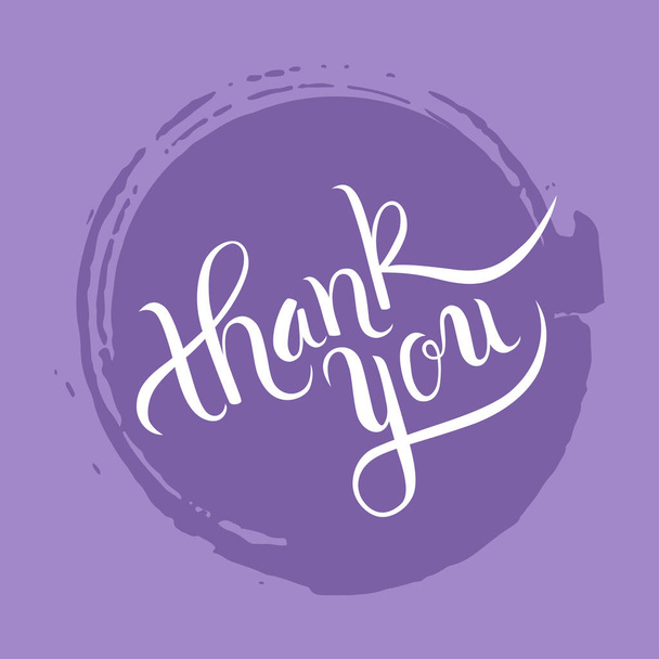 Hand lettering thank you on grunge brush background - Vettoriali, immagini