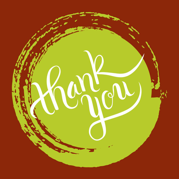 Hand lettering thank you on grunge brush background - Vettoriali, immagini