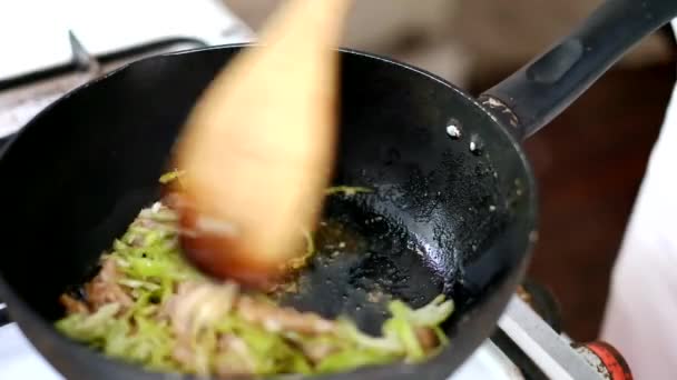 Cooking by stir fried - Footage, Video