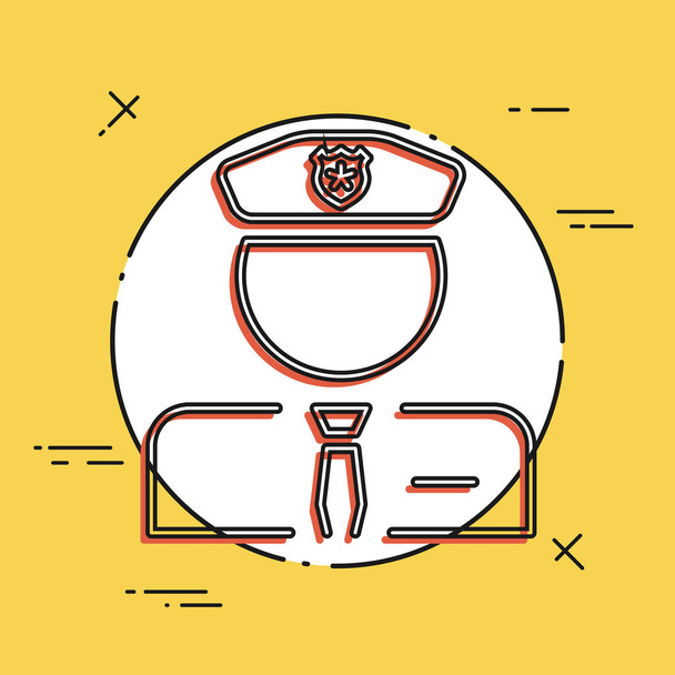Policeman ícone plano
  - Vetor, Imagem