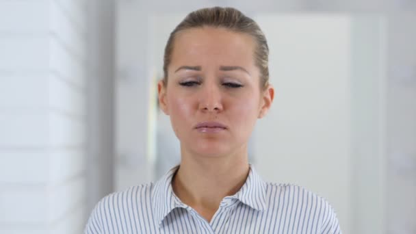 Portrait of Sad Woman in Office - Footage, Video