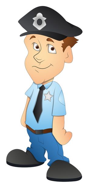 Polizist - Zeichentrickfigur - Vektorillustration - Vektor, Bild