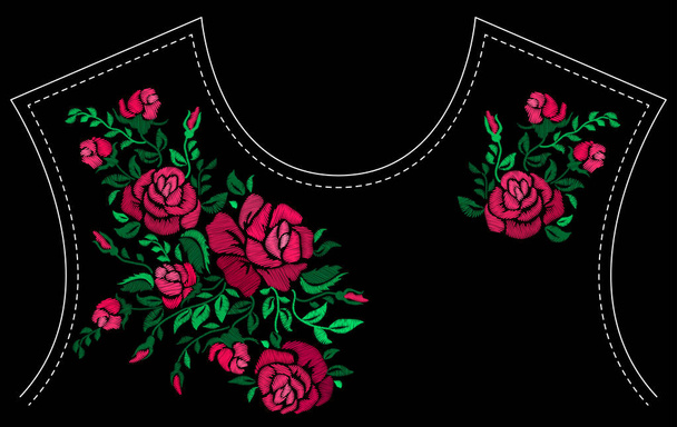 Fashion floral embroidery. - Vector, Image
