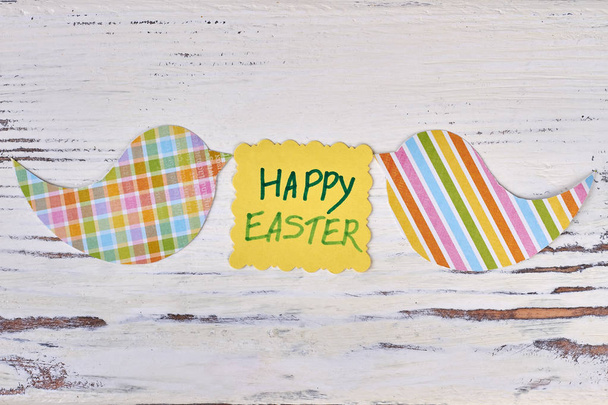 Happy Easter card, bird cutouts. - Photo, Image