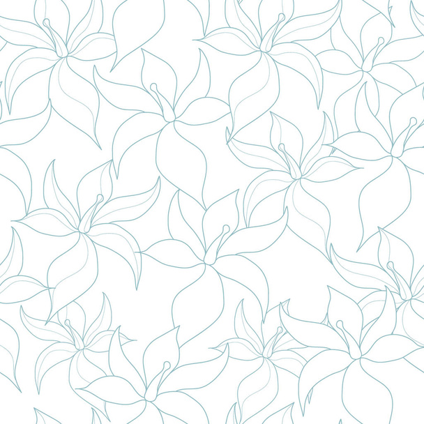 Floral seamless pattern. Vector background with flowers. Hand drawn artwork for textiles, fabrics, souvenirs, packaging and greeting cards. - Vector, imagen