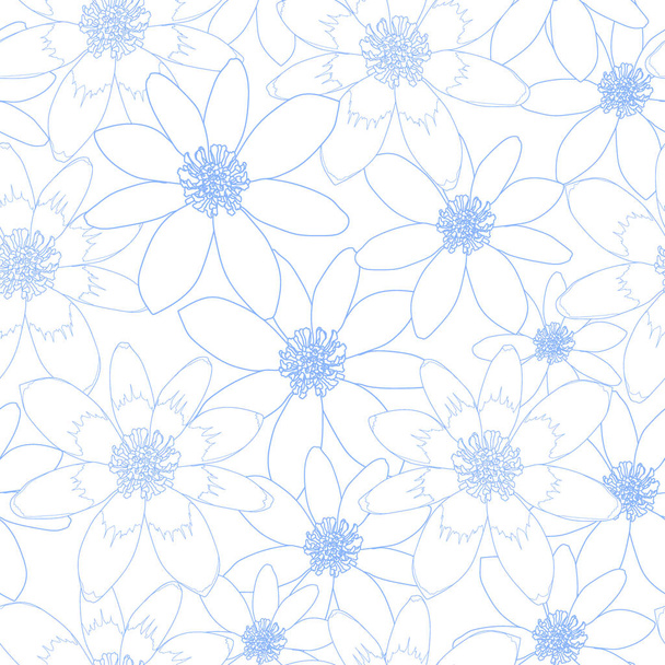 Floral seamless pattern. Vector background with flowers. Hand drawn artwork for textiles, fabrics, souvenirs, packaging and greeting cards. - Διάνυσμα, εικόνα