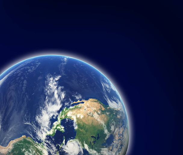 Tierra en el espacio. Foto de la Tierra amueblada por NASA
 - Foto, Imagen