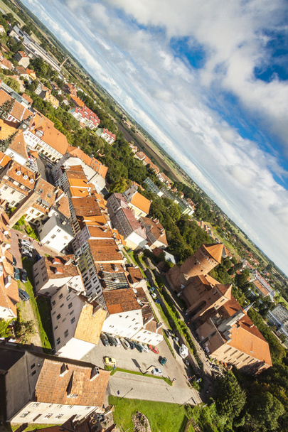 Luftaufnahme der Altstadt von Reszel - Polen. - Foto, Bild