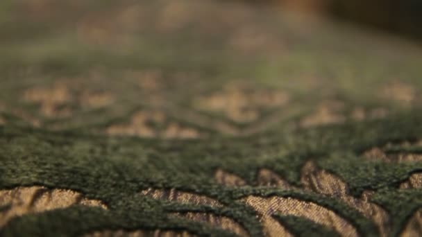 Panning over vintage fabric texture cloth. - Footage, Video