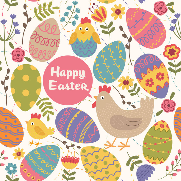 seamless pattern Happy Easter - Wektor, obraz