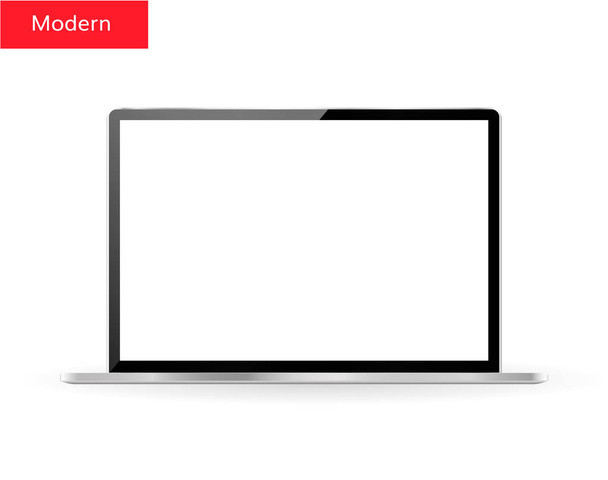 Реалистичный ноутбук с чистым экраном для дизайна
  - Вектор,изображение