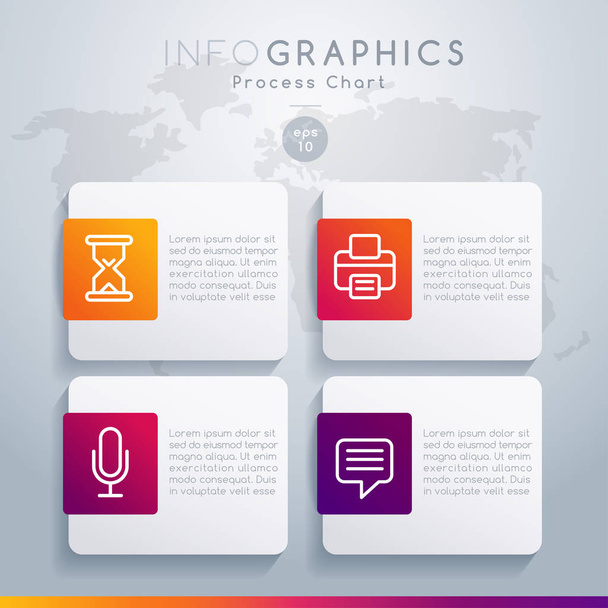 Conjunto de infografías para folleto, carta de negocios o diseño web: ilustración vectorial
 - Vector, Imagen