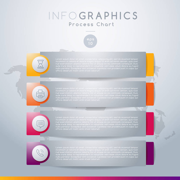 Infografik-Set für Broschüre, Business Chart oder Webdesign: Vektorillustration - Vektor, Bild