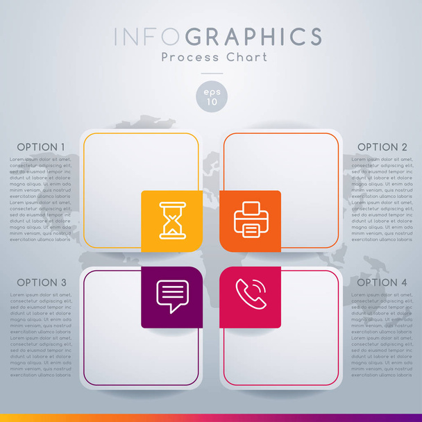 Conjunto de infografías para folleto, carta de negocios o diseño web: ilustración vectorial
 - Vector, Imagen