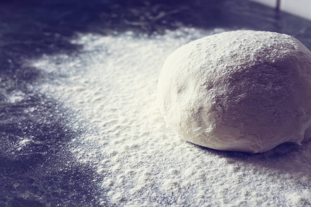 knead flour toned dough - Photo, Image