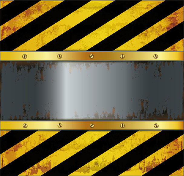 Blackboard placa de cautela metal enferrujado
 - Vetor, Imagem
