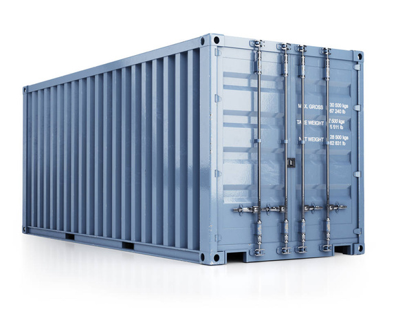 Cargo container isolated on white - Photo, Image