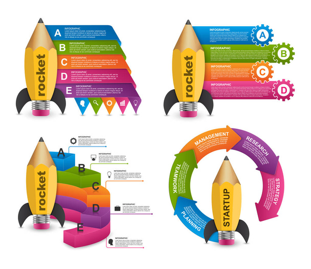 Collection infographics. Design elements. Infographics for business presentations or information banner. - Vector, Image