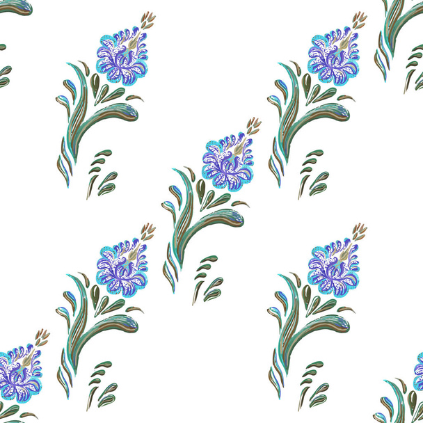 Seamless background of watercolor blue flowers - Vector, imagen