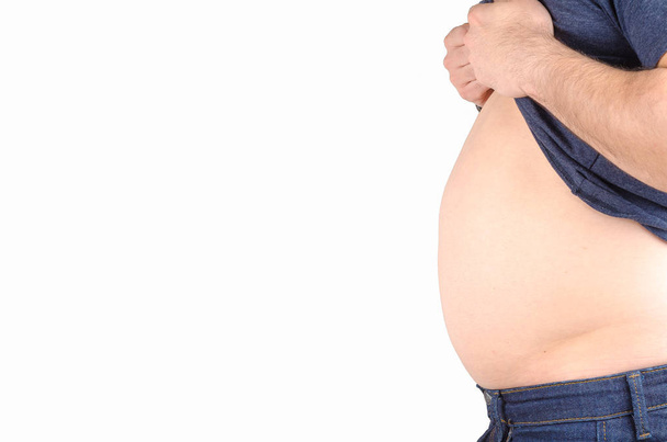 Übergewichtiger Mann mit dickem Bauch  - Foto, Bild