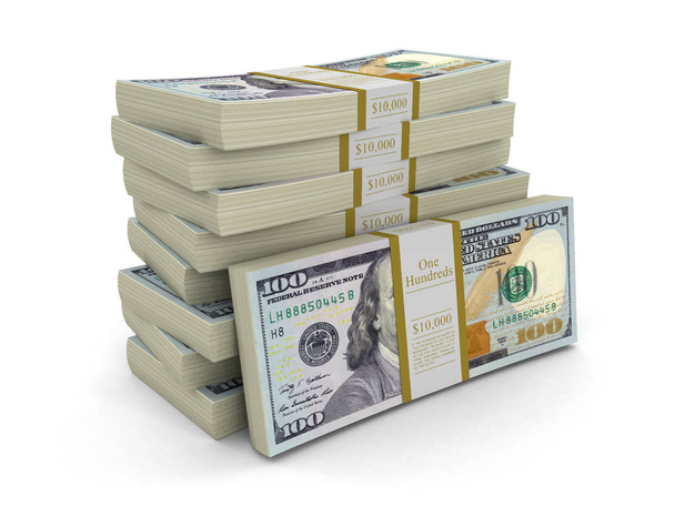 Pile of Dollars. Image with clipping path - ベクター画像
