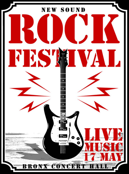 Rock Star vintage rock and rollu typografické tričko; Tee des - Vektor, obrázek