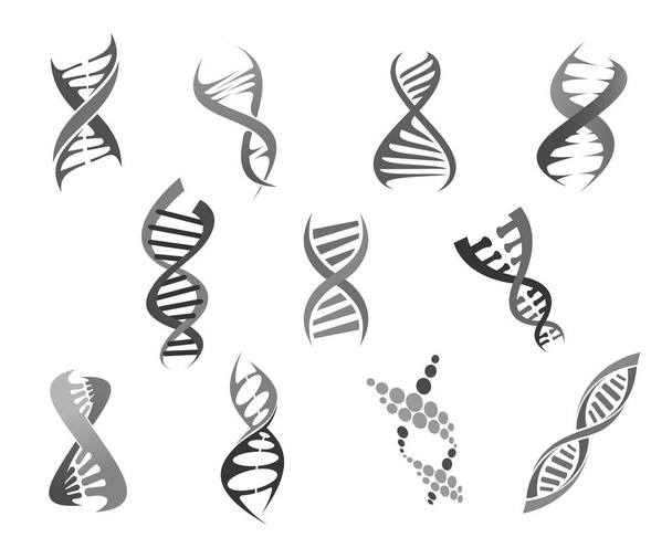 Ensemble d'icônes isolées de vecteur d'hélice d'ADN génétique
 - Vecteur, image