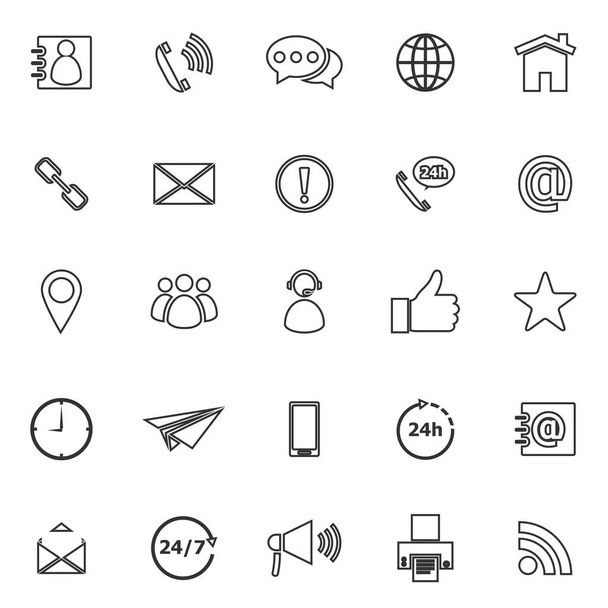 Contact us line icons on white background - ベクター画像