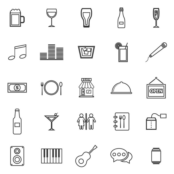 Bar line icons on white background - Vector, Image